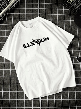 illenium鹰DJ电音周边衣服T恤男女短袖夏季印花宽松短袖男女上衣