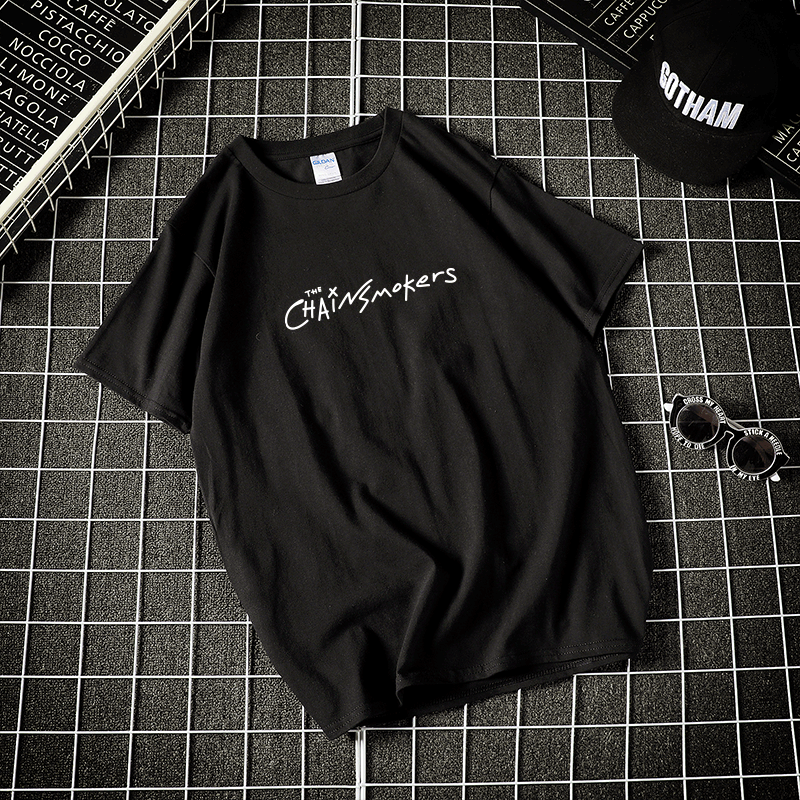 欧美摇滚乐队情侣宽松短袖t恤