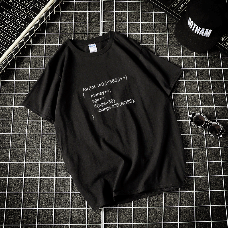 励志程序员极客短袖T恤衫