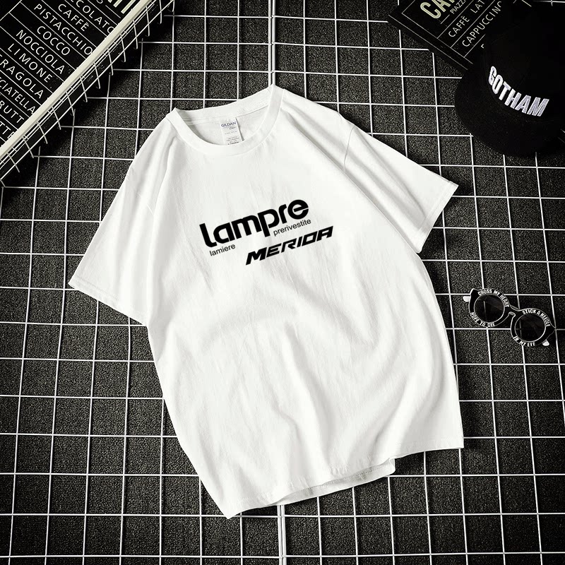 蓝波车队自行车Lampre骑行服T恤短袖纯棉夏季男女情侣装上衣宽松