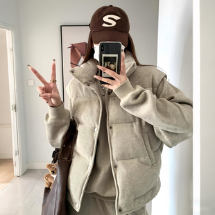 宽松羽绒马甲女款外穿2025秋冬新款慵懒风小个子洋气保暖背心外套