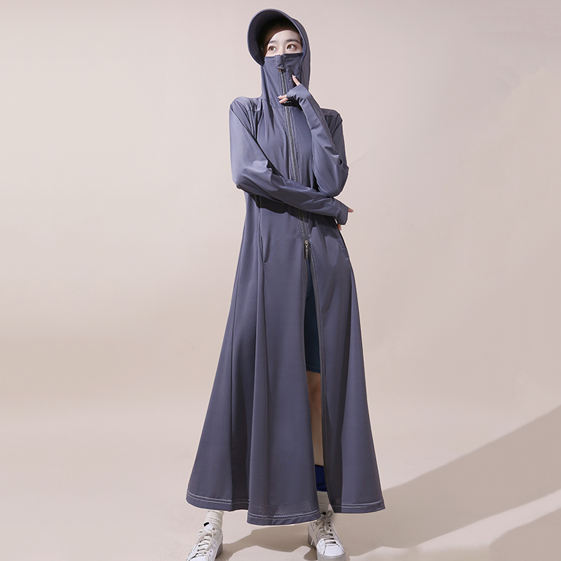 防晒衣女长款全身2025夏季新款防紫外线超长防晒服冰感时尚外套