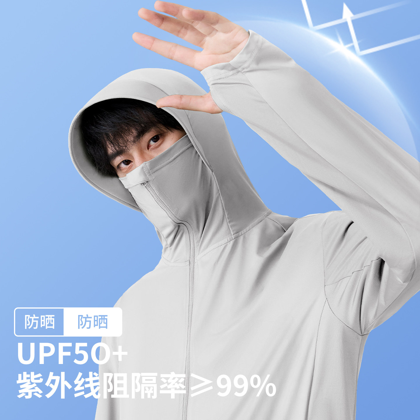 男士防晒衣冰丝高倍防紫外线外套大帽檐休闲运动钓鱼防晒服外套衫