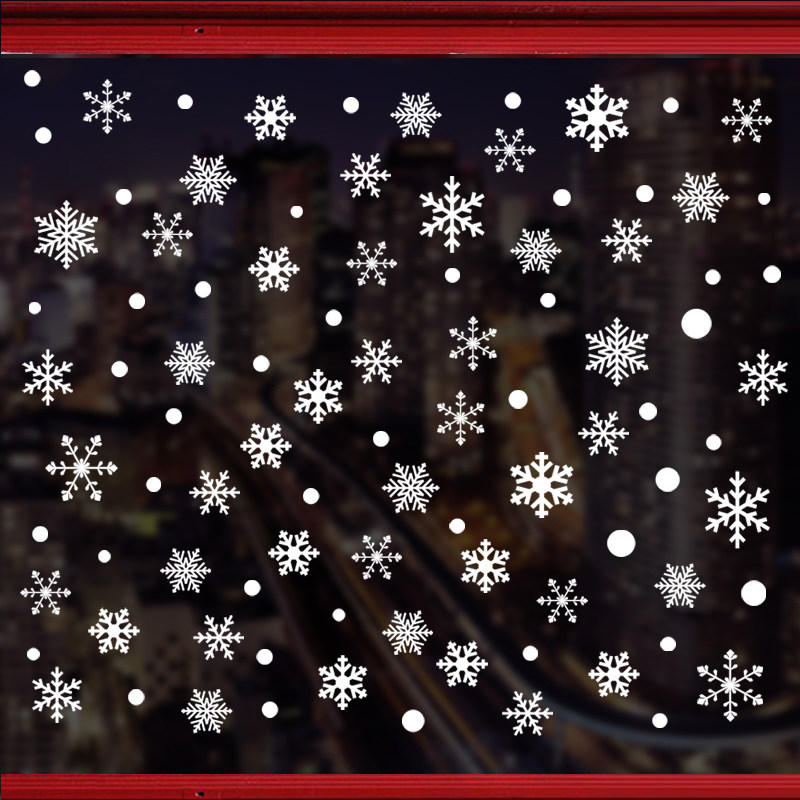 雪花装饰小雪花圣诞节装饰贴纸小