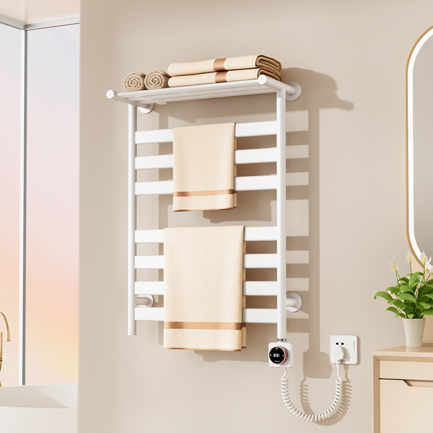 艾芬达智能加热烘干浴巾置物架