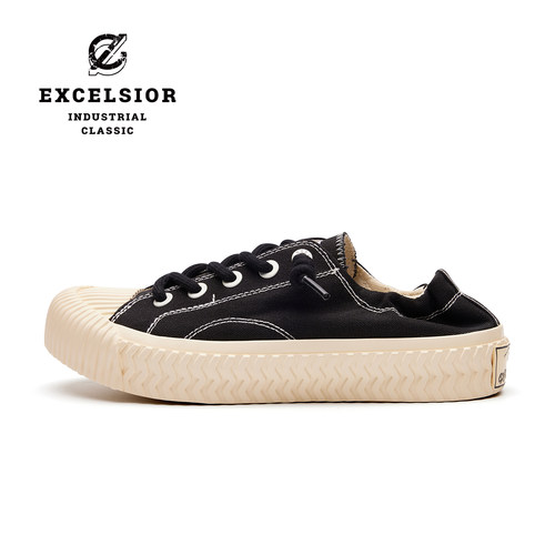 excelsior低帮厚底一脚蹬帆布鞋