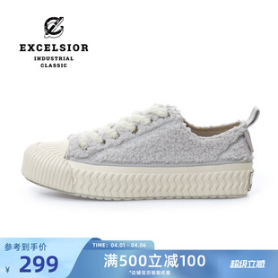 男厚底帆布鞋 excelsior饼干鞋 增高板鞋 加绒女鞋 官方 秋冬休闲鞋
