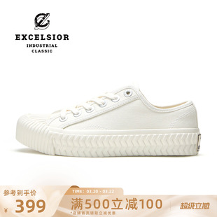 excelsior饼干鞋 女鞋2026新款板鞋男休闲小白鞋低帮厚底帆布鞋