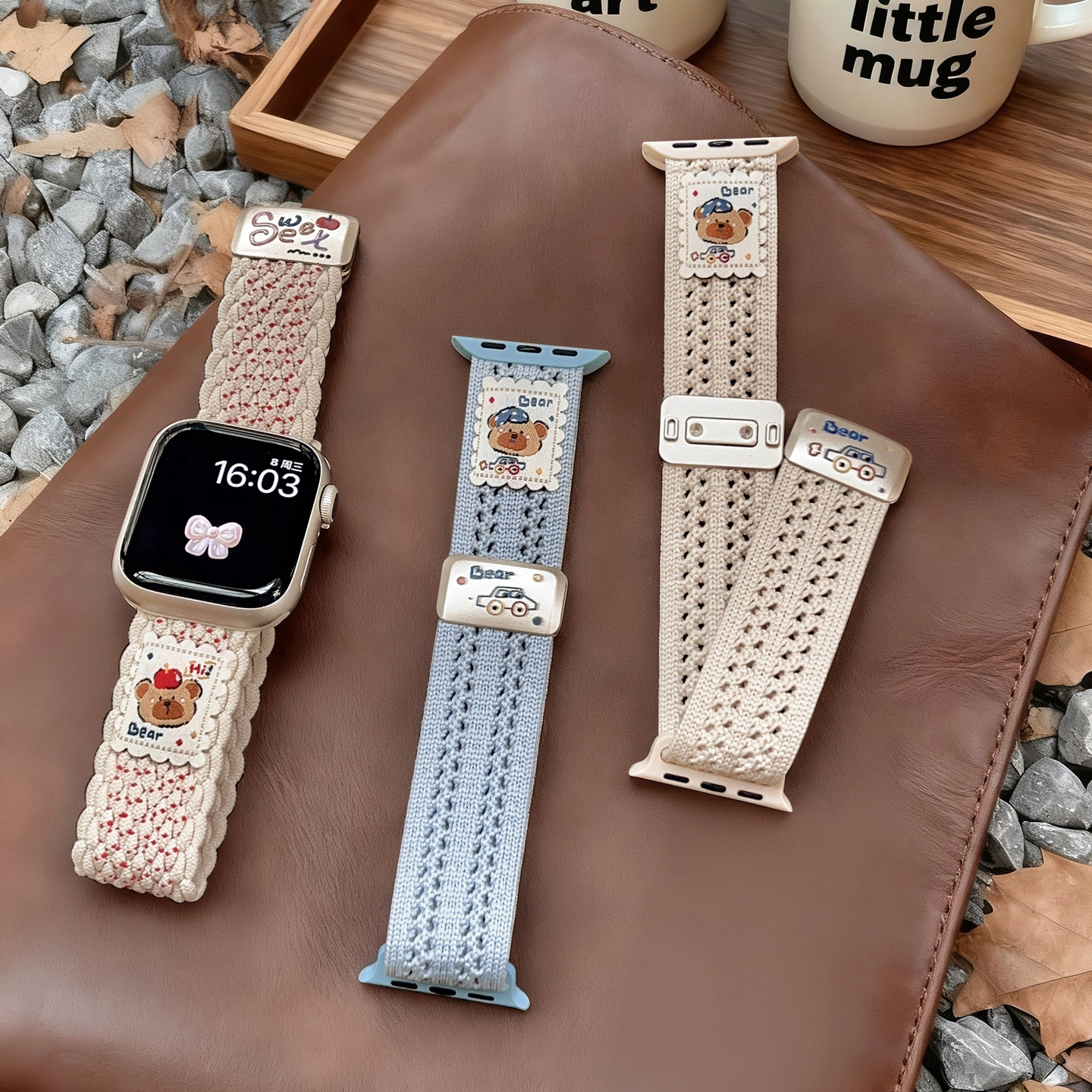 宝壳趣适用iwatch11表带applewatch10编织磁吸表带s9代弹力编织表带41/45/44/42mm运动透气s8磁吸表带春夏女