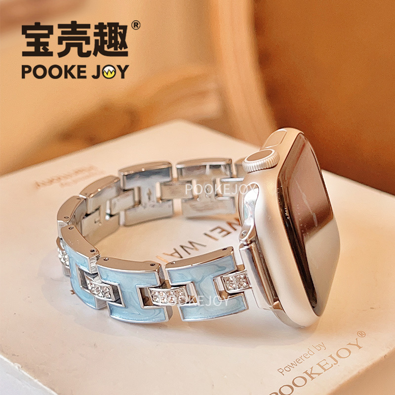 宝壳趣applewatchH链条表带