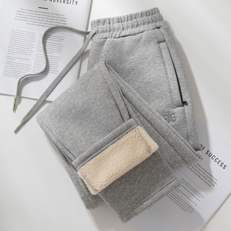 超厚羊羔绒运动裤女士冬季直筒加绒加厚小个子九分保暖高腰休闲裤,女装/女士精品,休闲裤,淘宝优惠券,粉丝福利购,淘宝优惠卷