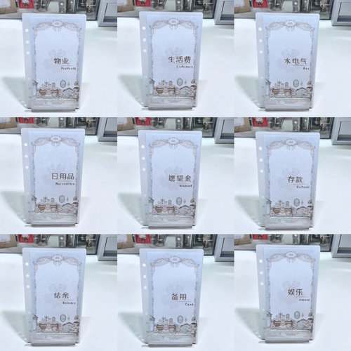 【饼干原创】小熊舞会A6分类预算袋 现金袋