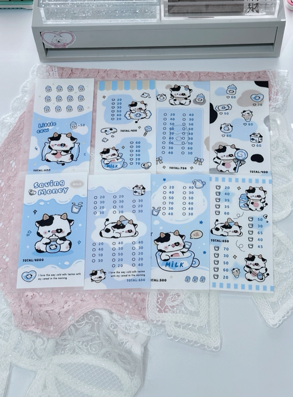 【双11福利 满5送1 满10送2】A6现金存钱袋奶牛