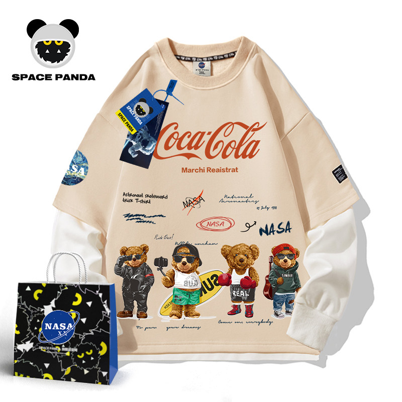 Little Bear Co nasa U.S.A Astronaut Chaopai Easy men and women lovers Trend False two Men's sweater coatin the Men's clothing, Sweater  category - from Buy2taobao.com to provide professional Taobao agent buy service