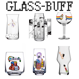 BUFF卡通图案啤酒杯印花小容量酒杯精酿啤酒杯玛利欧酒花杯 GLASS