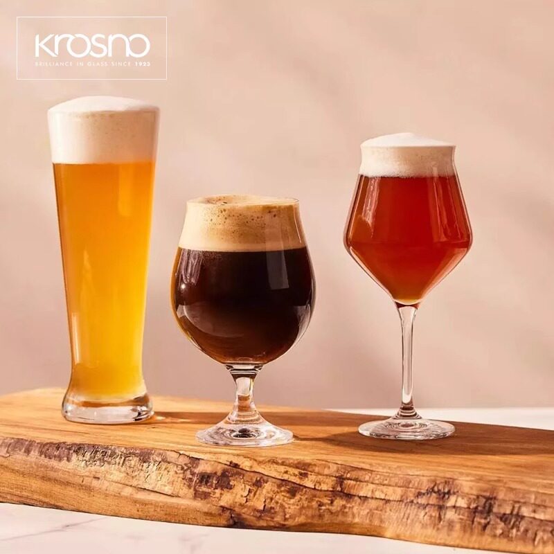 KROSNO进口晶质玻璃精酿啤酒杯礼盒套装IPA比尔森Stout啤酒杯组合