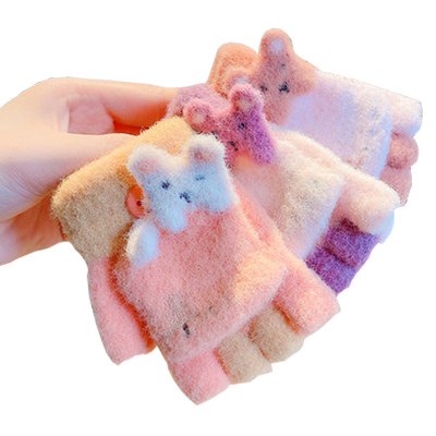 儿童半指手套秋冬季可爱保暖