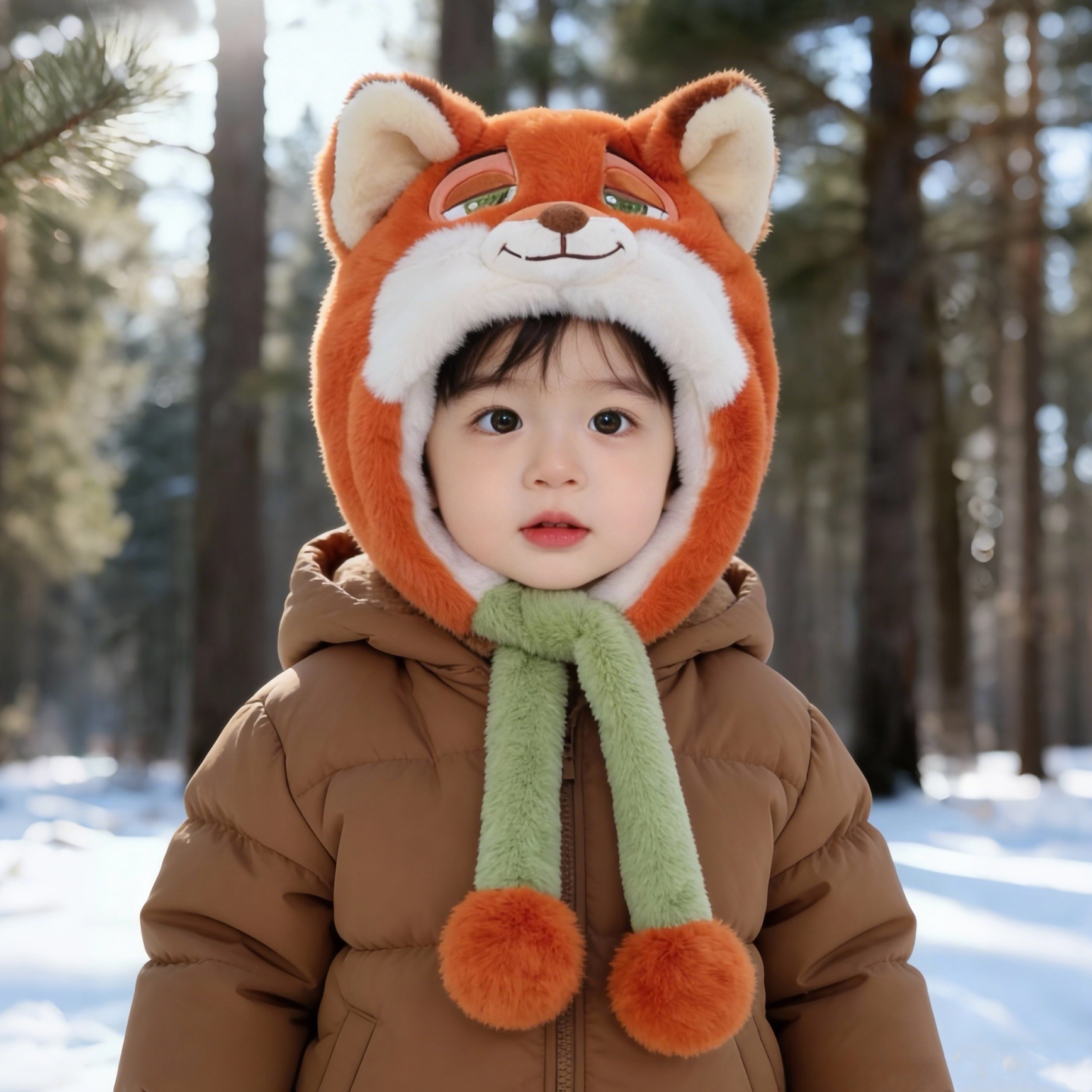 儿童帽子围巾一体疯狂动物城狐狸尼克男女童朱迪警官毛绒冬季护耳,童装/婴儿装/亲子装,帽子,淘宝优惠券,粉丝福利购,淘宝优惠卷
