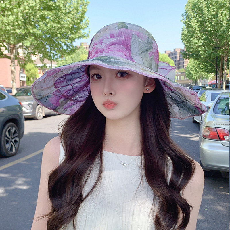 防晒遮阳帽女2026新款夏季户外出游中老年太阳帽大帽檐遮脸渔夫帽