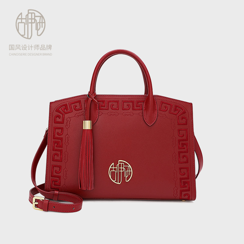 【宝藏品牌】中国风小众刺绣手提包大气新娘结婚包大容量斜挎包