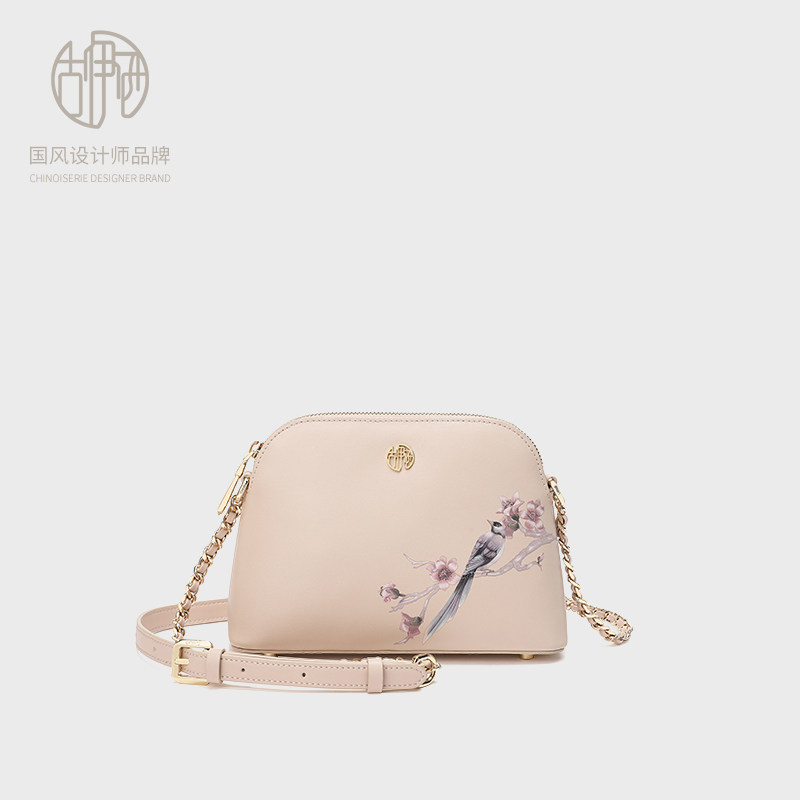 【宝藏品牌】古伊西国风设计印花工艺贝壳包轻奢链条斜挎包单肩