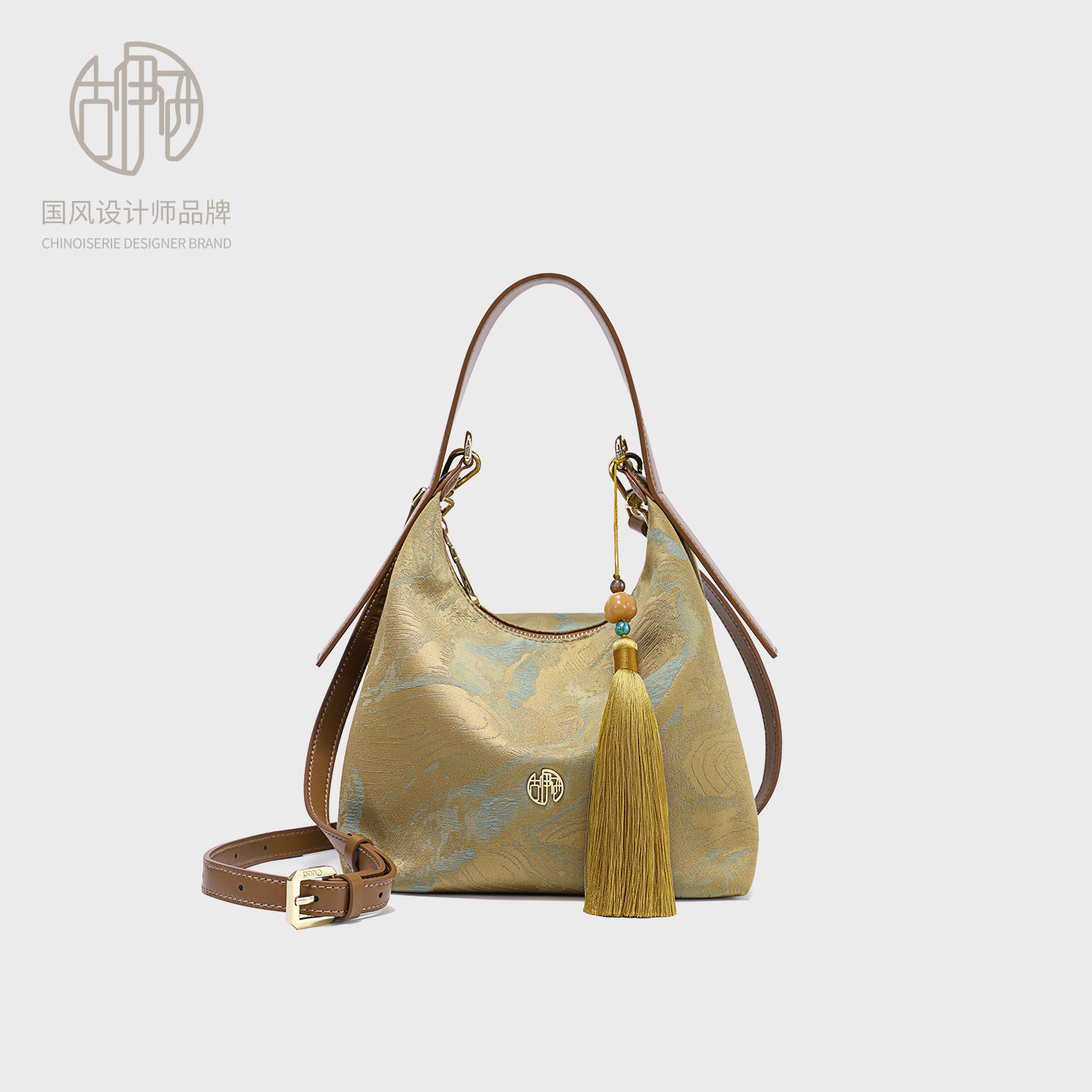 【宝藏品牌】中国风提花水桶包