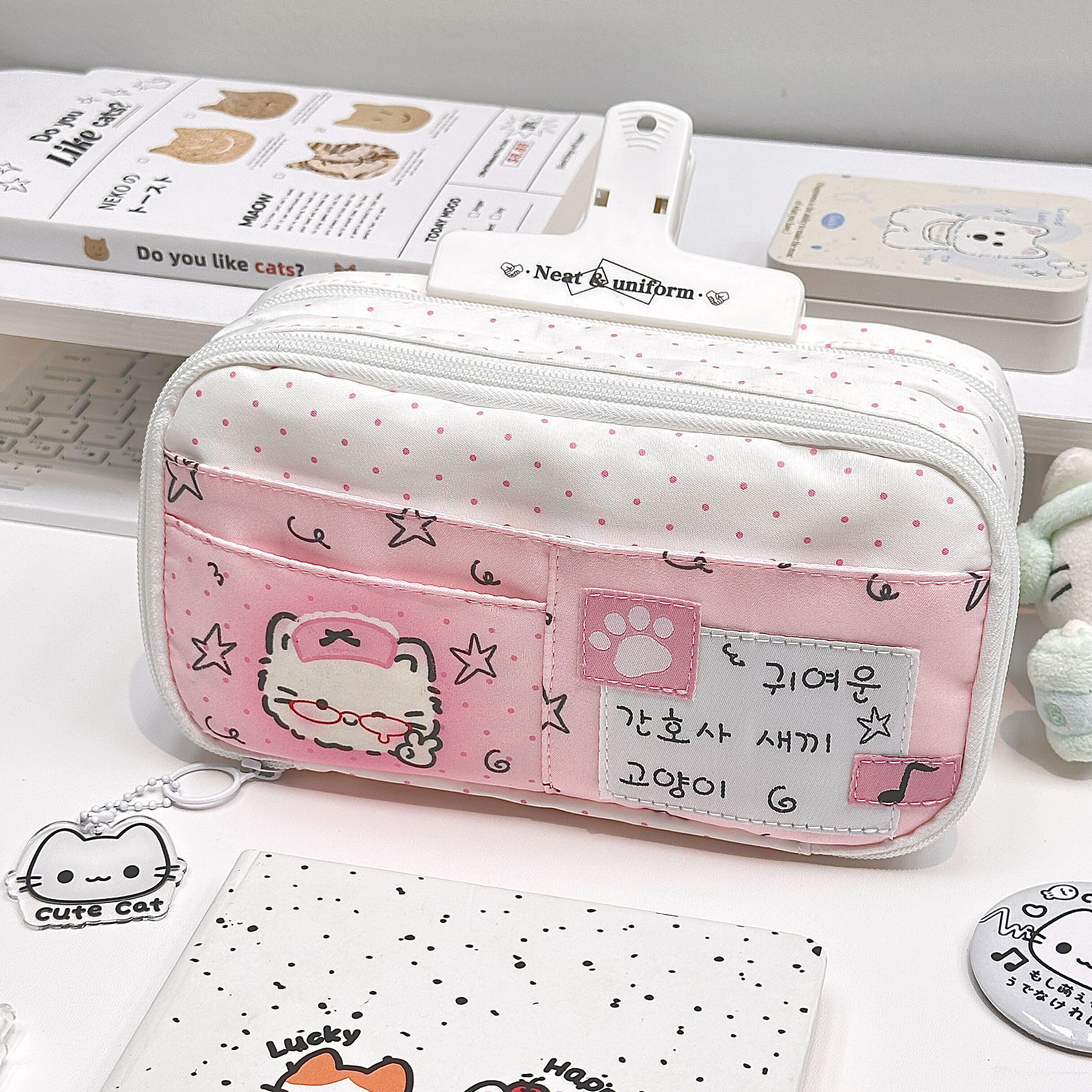 比耶小猫笔袋高颜值ins风小众图片