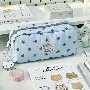 可爱星星小猫笔袋高颜值ins风大容量新款 小众学生女生铅笔文具盒