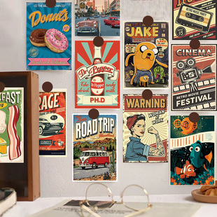 ins美式 饰布置墙贴画报壁纸 高颜值海报学生房间卧室墙面背景装