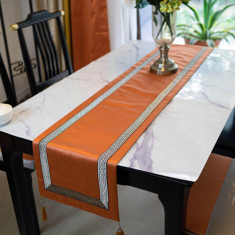 桌旗橘色轻奢现代简约纯色茶旗酒店床旗茶巾茶席橙色禅意茶几定制,居家布艺,桌旗,淘宝优惠券,粉丝福利购,淘宝优惠卷