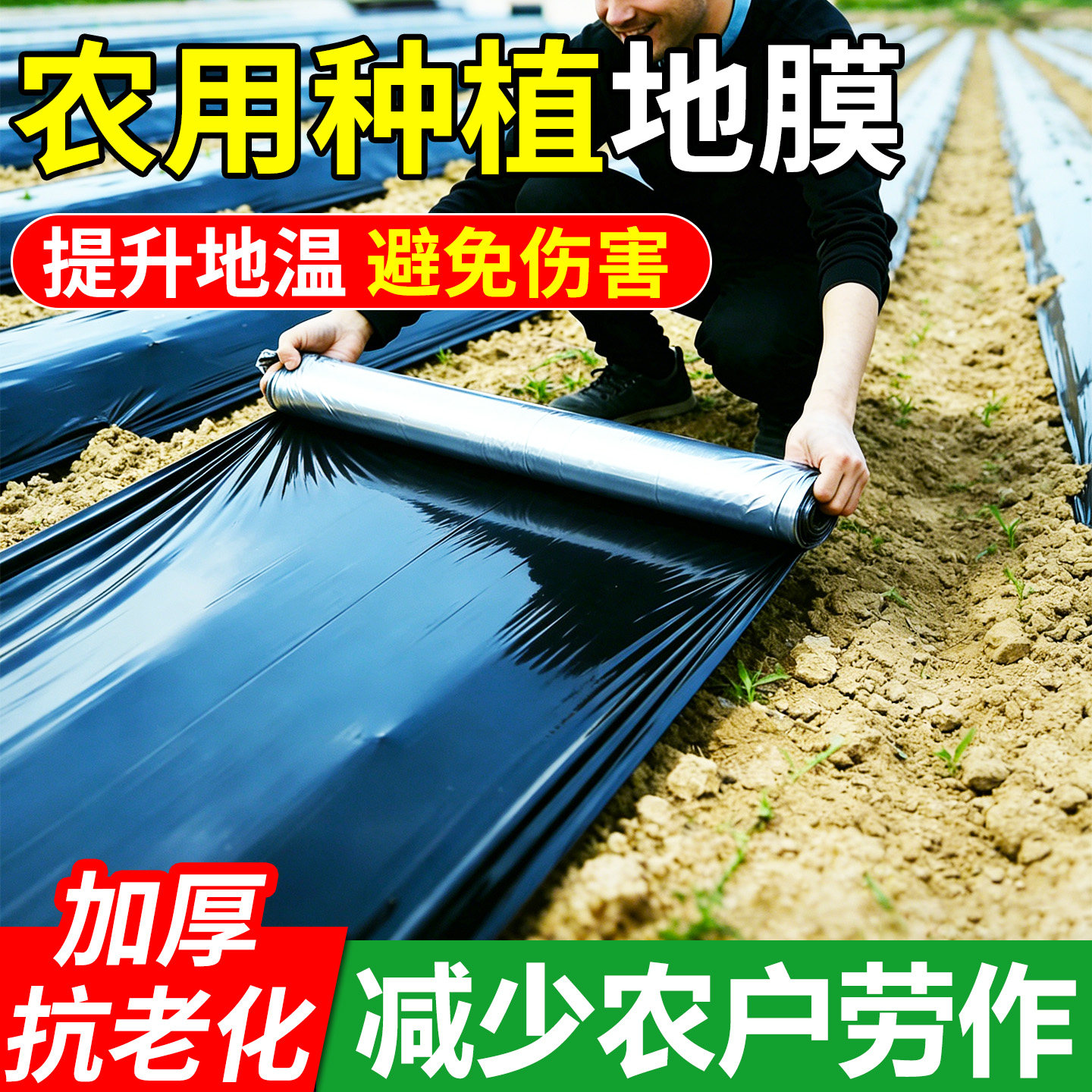 农用种植地膜银黑双色反光除草地膜果树园保温薄膜种植膜夏天防虫