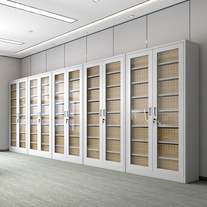 会计财务凭证柜钢制通玻文件资料合同专用档案柜办公室铁皮储物柜