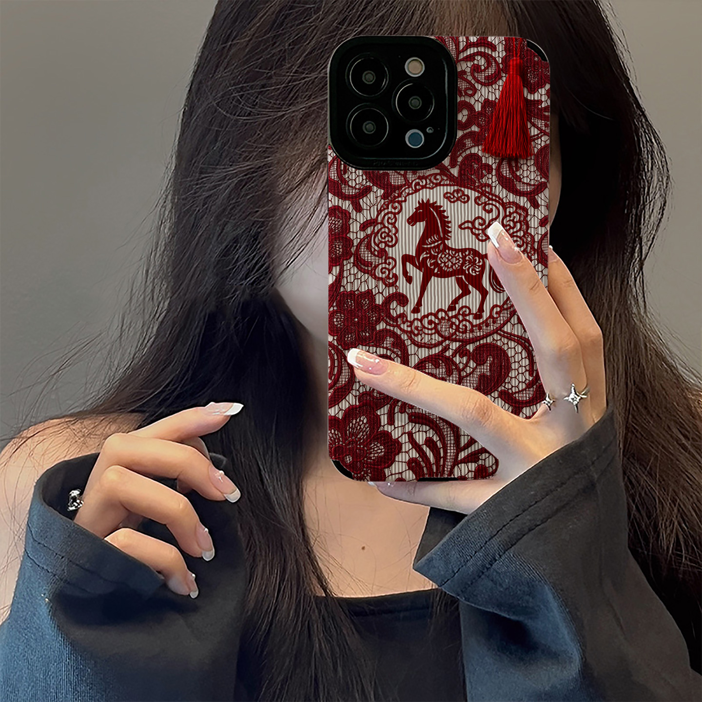 初绽适用红米NOTE15proplus手机壳14时尚12青春11情侣note10pro竖条纹红色马年花纹小众皮质软全包高级保护套