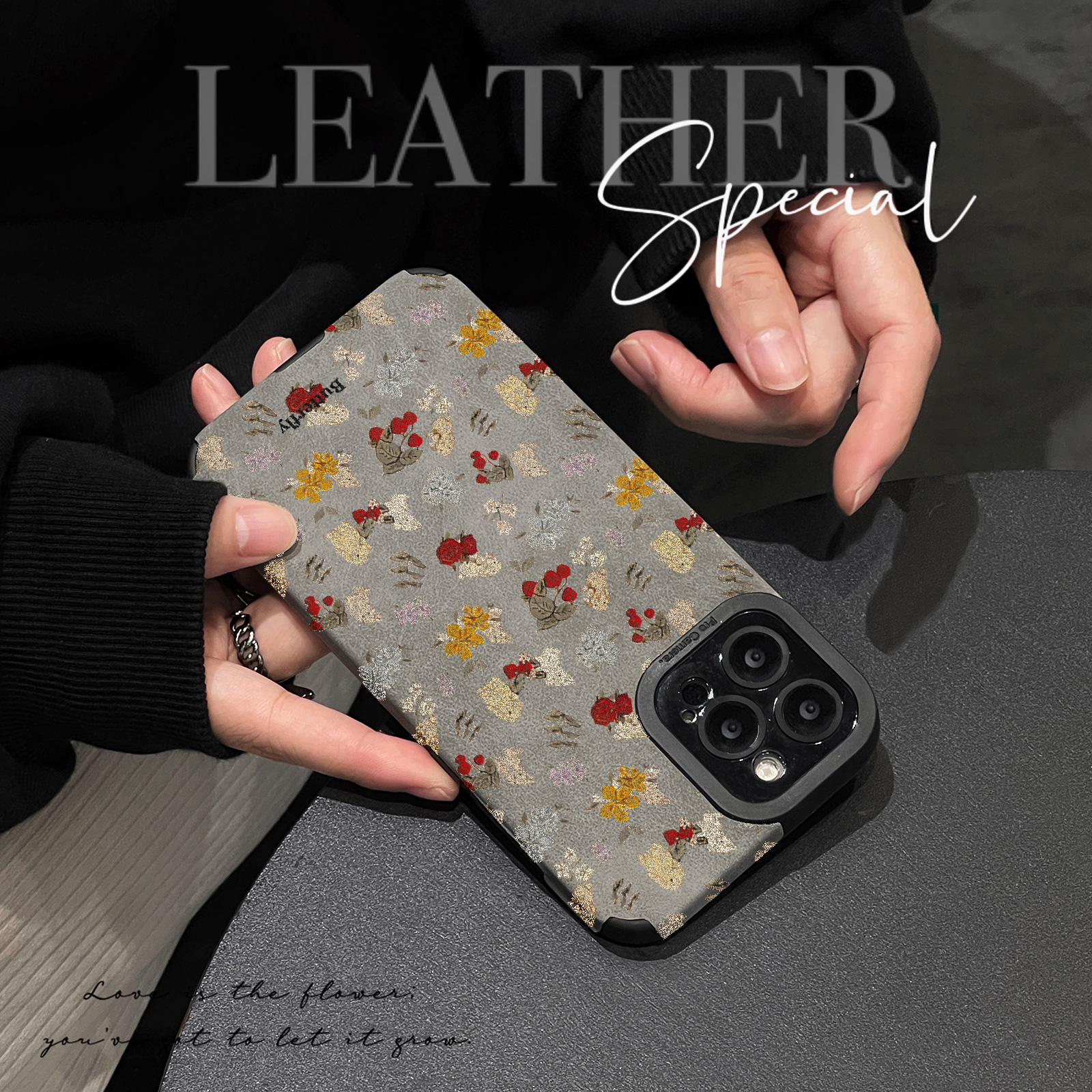 初绽适用苹果16/15ProMax手机壳iPhone14/13/12小众11翻毛皮可爱兔子花丛潮高级感防摔17Air全包情侣软保护套