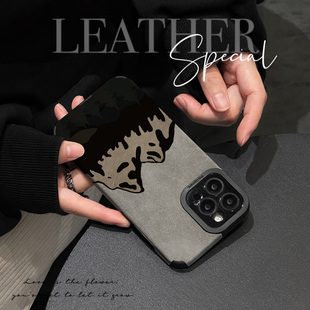 初绽适用opporeno13手机壳12/11/10pro+翻毛皮山川树林插画情侣潮全包皮质软壳新款防摔RENO9/8/7青春保护套