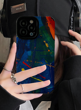 初绽适用VIVO蓝色红黄涂鸦泼墨X90手机壳x80PRO+防摔x60新款防摔全包高级皮质软X50女30保护套X27女X23幻彩版