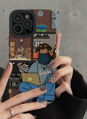 欧美潮牌艺术卡通适用vivoY97 y70s手机壳Y93 71t y73s y76s个性74s梵高皮质软91 20 y30 17女5s 52s保护套85