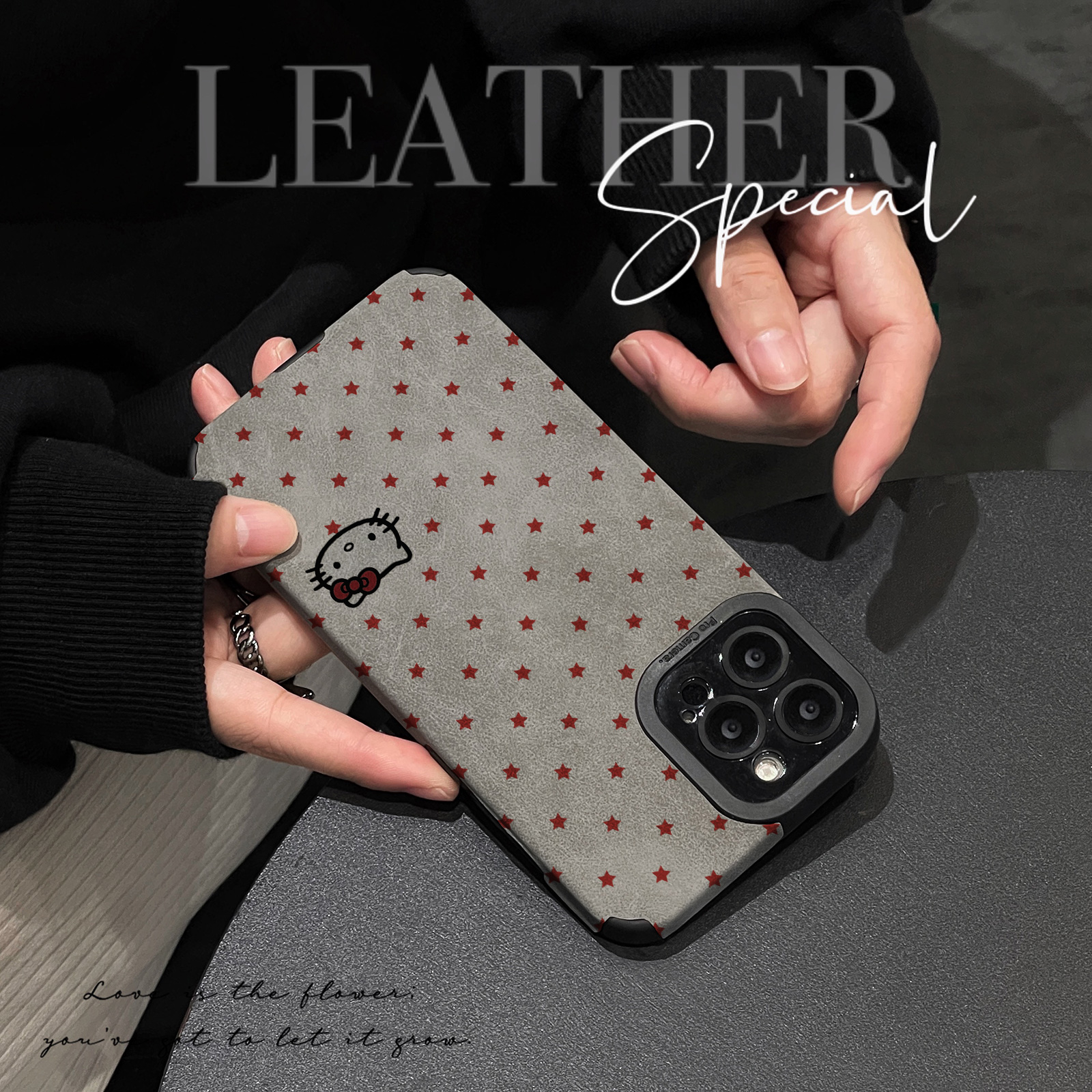 初绽适用红米NOTE14proplus手机壳12少女10青春9情侣note8pro翻毛皮满屏星星小猫小众皮质软全包高级感保护套