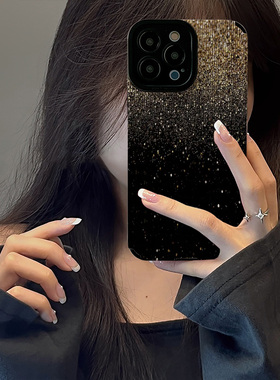 初绽适用华为暗黑拼接金色闪粉NOVA11手机壳8女9PRO简约nova10防摔女个性3皮质软7SE创意65G保护套nova5个性4