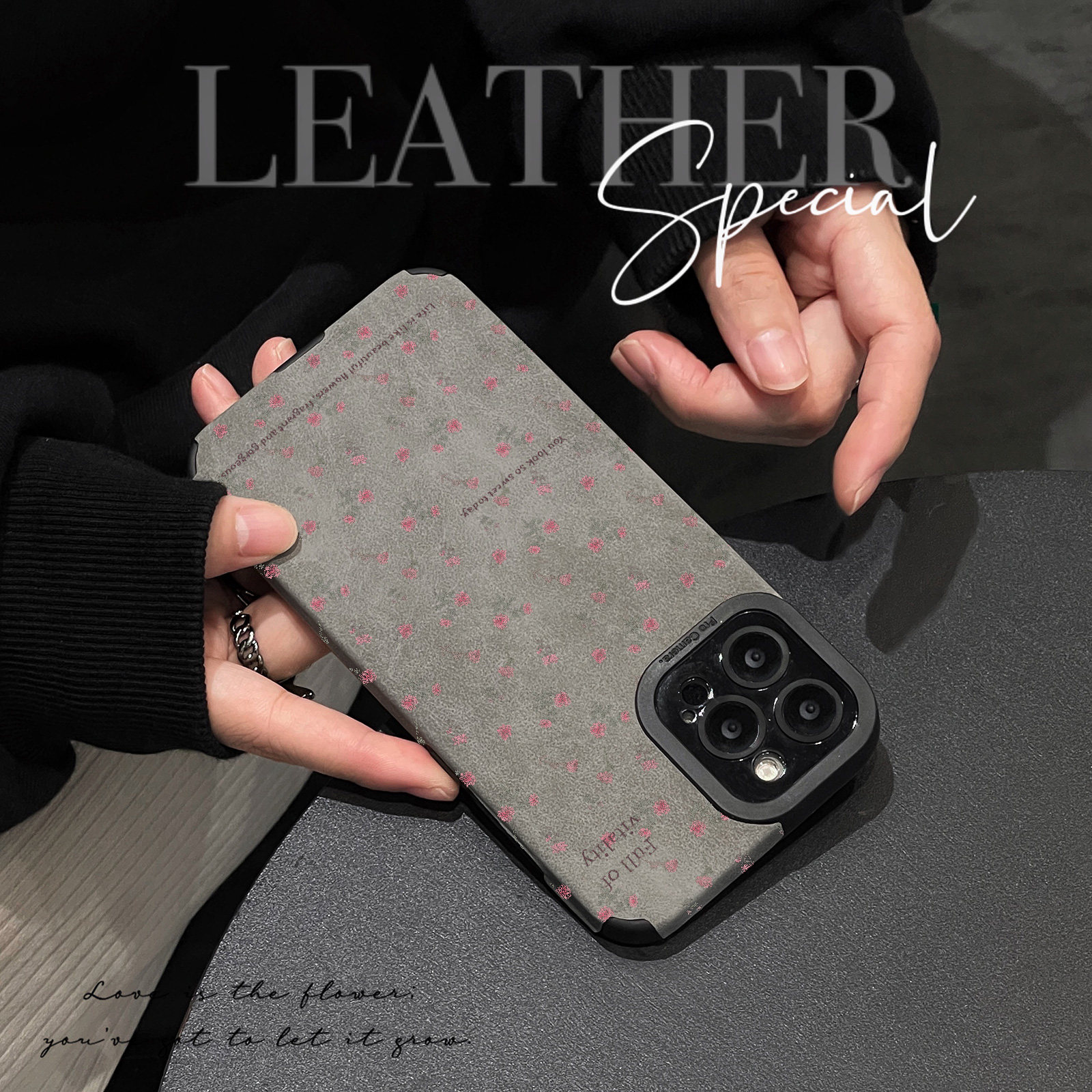 初绽适用华为nova13手机壳12/11/10全包pro翻毛皮鲜花玫瑰英文青春情侣9se高档防摔8pro/7se6/nova5pro保护套