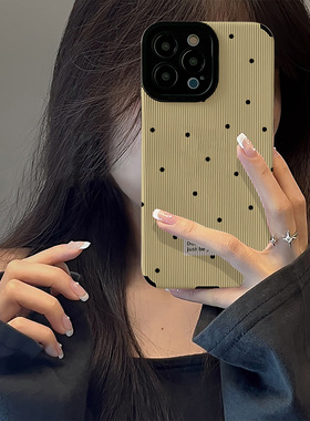 初绽适用华为nova15手机壳14/13/12/11全包10pro竖条纹奶黄色小波点情侣潮15Ultra防摔高级感皮纹保护套外壳