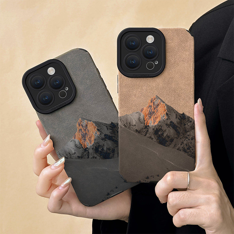 初绽适用苹果16promax手机壳iphone15/13/12/11双色翻毛皮风景高山峻岭皮质软全包14pro女xs高档17Air保护套,3C数码配件,手机保护套/壳,淘宝优惠券,粉丝福利购,淘宝优惠卷