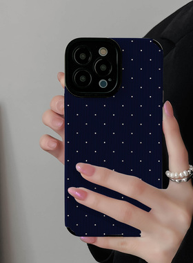 初绽适用VIVO S30 pro mini手机壳S20/S19/S18竖条纹暗蓝白色波点S17高档S16软壳S12皮质S50全包S9防摔保护套