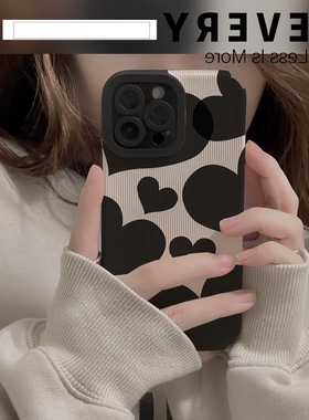 潮牌简约黑色爱心适用VIVOS15手机壳S12PRO简约S10新款男全部防摔皮质软个性s10pro创意S10E硅胶保护套S9女9