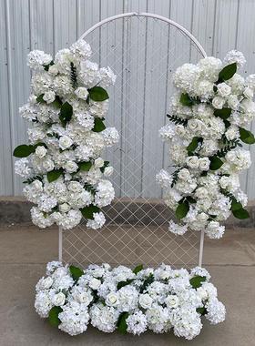 婚庆布置装饰花排白色排花迎宾花墙排花路引T台花艺婚礼背景橱窗