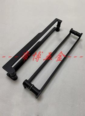 有无框玻璃门把手LOGO定制长拉手中式仿古大门拉手木门推拉门黑色