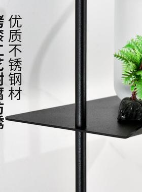 精品实心加厚不锈钢置物架三层壁挂黑色收纳架浴室阳台多功能挂架