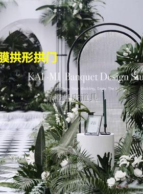 新款婚庆黑色铁艺道具户外清新婚礼铁架摆件背景装饰创意拱形定制