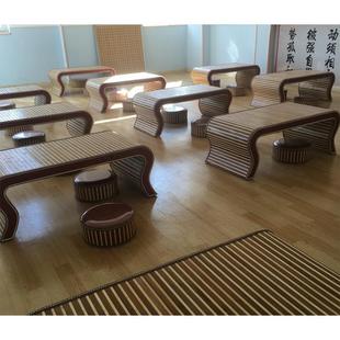 国学桌幼儿园课桌竹编课桌实木辅导班桌椅琴桌班茶艺小学生围棋桌