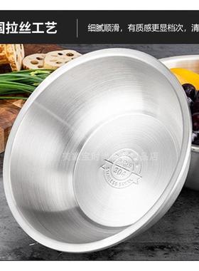 德国304不锈钢盆加厚洗菜家用和面 面打蛋脸盆厨房食品级碗公子带